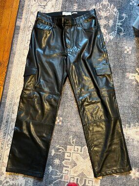 Abercrombie Vegan Leather Cargo Pants